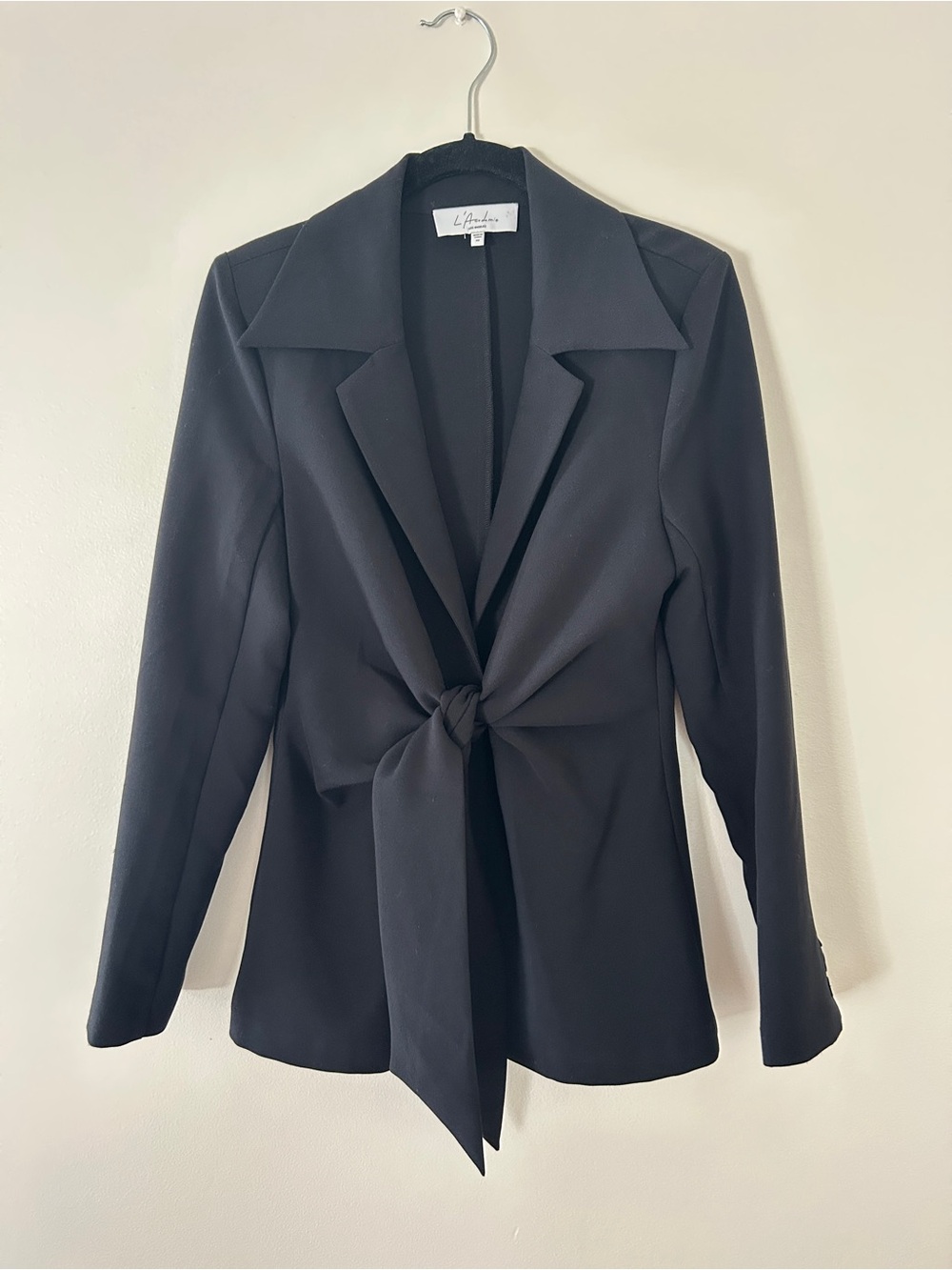 L’Academia Black Tie-Front Blazer Jacket